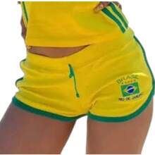 Brazilian Shorts Embroidered Women's Vintage Short - 黃色 - 查看 6