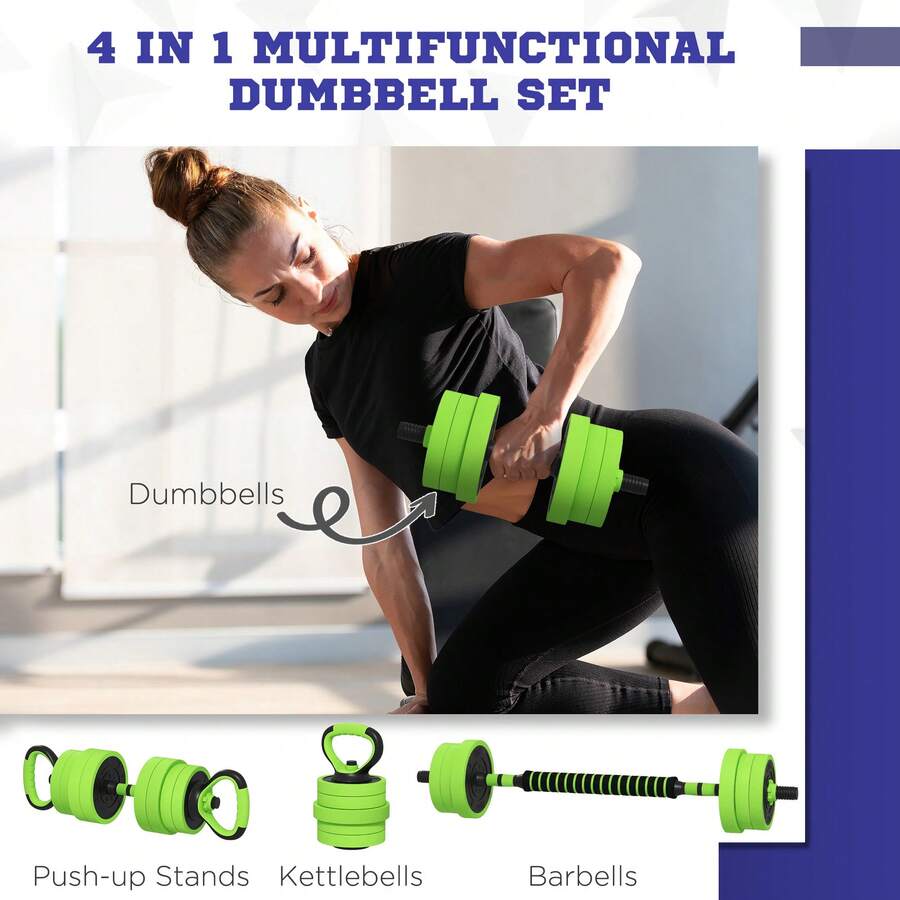 Sportnow SPORTNOW 4In1 Adjustable Weight Dumbbells Set, Used As