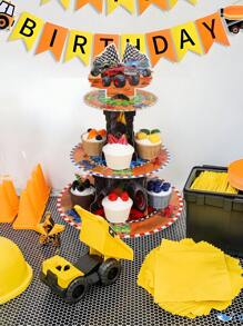 1pc Racing Truck Shaped Cake/Cupcake Stand, Racing Truck Theme Birthday Party Decor, Food Display Rack/Cupcake Stand - Multicolor - View 4