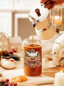 1 件 500 毫升万圣节幽灵个性化玻璃水瓶，带竹盖、吸管和吸管刷，可重复使用的夏季凉爽玻璃杯，可为朋友、爱人、父母、同学定制 - 万圣节礼物和装饰 - 多色 - 查看 8