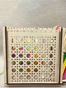 一体式木制纱线碗钩针收纳架 DIY 木制纱线分配器针织碗用于针织钩针线 - 工具箱 - 查看 7