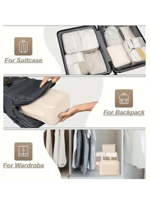 7pcs Travel Packing Cubes - Lightweight Organizers For Shoes, Makeup, Clothes, Underwear - Multifunctional And Efficient Travel Essentials For Travel Backpack Travel Bag Luggage Suitcase Travel Gear Back To School Moving Bags Organizer