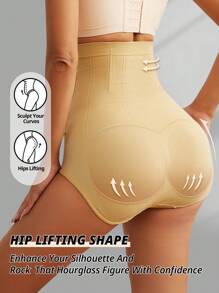 Women Seamless High Waist Waist Cincher Panty Briefs Strong Compression Faja Shaperwear Tummy Control Body Shaper Belly Shaping Butt Lifting Underwear - Apricot - View 7