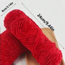 1 Stück handgemachtes Chenillegarn, 100g, geeignet für Do-It-Yourself Schal, Mütze, Jacke, Pullover, Tasche, Puppe