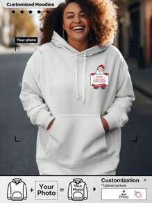 Sudadera con capucha personalizada de Feliz Navidad, Sudaderas de Navidad, Jersey de Navidad, Jerseys de Navidad para mujer, Jersey de Navidad, Estantería (Sudadera con capucha) - Blanco - Ver 1