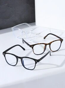 Set de 3 gafas transparentes con montura para mujeres para lectura, uso diario, escuela, accesorios de ropa, accesorios de playa, para verano, playa, vacaciones, exteriores, viajes