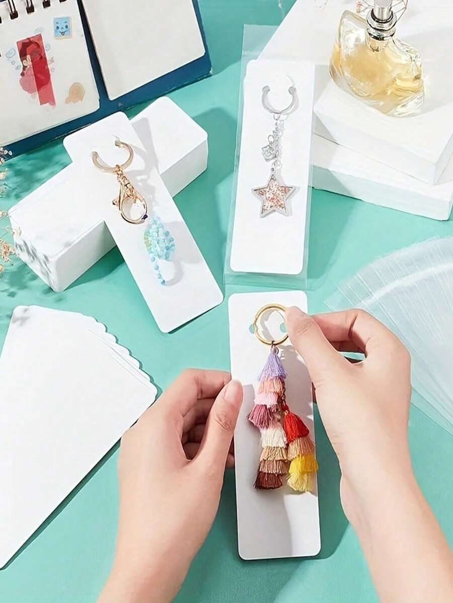 20/50/100 piezas de etiquetas y tarjetas de presentación para empaques de regalo, tarjetas de exhibición de llaveros, tarjetas de exhibición de collares - Multicolor - Ver 1