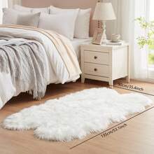 1 件蓬松地毯，小地毯，厚蓬松卧室地毯，超柔软毛绒地毯，儿童房柔软地毯，婴儿安全毛绒，猫/狗宠物地毯，大客厅地毯，舒适温暖，可机洗，适用于卧室、客厅、沙发、托儿所、家居装饰 - 白色 - 查看 4