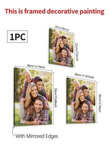 1 件带框照片帆布印刷品、最佳朋友照片、家庭照片帆布、圣诞礼物创意、定制帆布印刷品、图片到帆布