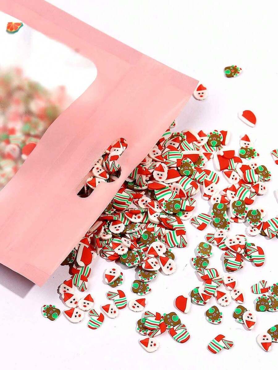 10g/Bag Merry Christmas Polymer Clay Slices Slime Epoxy Resin Mold