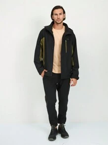 baasploa Áo khoác cứng nam có thể tháo rời 3 trong 1 dành cho nam leo núi ngoài trời Áo khoác cứng ngoài trời dành cho nam - màu đen - Xem 9