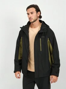 baasploa Áo khoác cứng nam có thể tháo rời 3 trong 1 dành cho nam leo núi ngoài trời Áo khoác cứng ngoài trời dành cho nam - màu đen - Xem 10