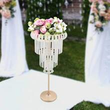 4 Tiers Flower Stand With Crystal Pendants Modern Wedding Vases Centerpieces Flower Stand For Party Decoration - Vàng - Xem 10
