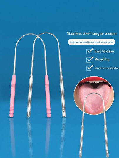 1 Pc Tongue Scraper, Tongue Coating Scraper, Fresh Breath For Oral Care, Stainless Steel Tongue Cleaners, Mental Tongue Cleaning Tools For Adults