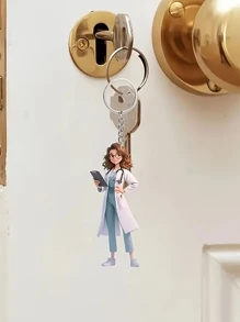 Móc khóa hình bác sĩ nữ bằng acrylic - Móc khóa phong cách tối giản lấy cảm hứng từ bác sĩ, món quà dành cho các chuyên gia y tế, phụ kiện túi xách, phụ kiện xe hơi, quà tặng dễ thương phong cách Gothic Y2K cho mẹ, cha, lễ tốt nghiệp và giáo viên. - Nhiều màu - Xem 6