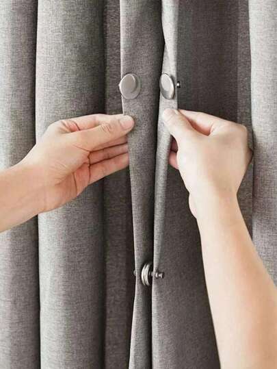 2pcs Magnetic Closure Curtain Clips, No Nail Binding Blackout Curtain Clips, Magnetic Fasteners Gifts Birthday Graduation