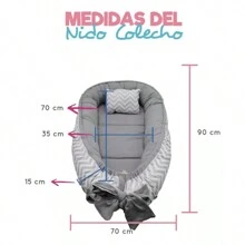 Nido colecho con almohadita Changuitos - Gris Claro - Ver 4