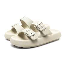 Men's Cloud Flip Flops Slide Sandal Two Straps Comfortable Buckle - Rượu sâm banh - Xem 3