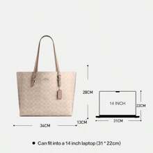 Coach Bolso de mano para mujer Mollie, bolso de viaje, bolso de hombro para mujer, bolso de trabajo grande, cierre con cremallera - gris pardo - Ver 4