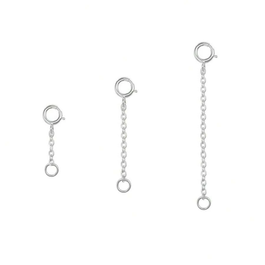 Necklace Extenders, Silver Plated Chain Extenders For Necklaces, Silver Necklaces Bracelet Anklet Extender For Women Jewelry Making Summer, School