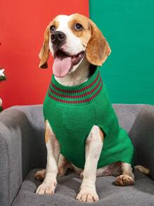1 chiếc áo len xanh cho chó cưng, quả bóng len ấm áp cho Giáng sinh, người tuyết phát nhạc Giáng sinh, thích hợp cho chó Teddy, chó Golden Retriever và chó lớn, mùa thu/đông - màu xanh lá - Xem 9