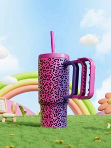 24oz Tumbler With Handle, Vacuum Insulated Stainless Steel Travel Mug And Straw, Vacuum Insulated Water Bottle, Insulated Cup, Reusable Stainless Steel Bottle - Keeps Drinks Cold Up To 24 Hours - Purple - View 3