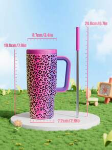 24oz Tumbler With Handle, Vacuum Insulated Stainless Steel Travel Mug And Straw, Vacuum Insulated Water Bottle, Insulated Cup, Reusable Stainless Steel Bottle - Keeps Drinks Cold Up To 24 Hours - Purple - View 5