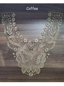 1/2 件水溶性蕾丝领 - 涤纶丝刺绣，领子镂空胸花蕾丝领 - 用于缝纫和 DIY 工艺品 - 适合服装和配饰 - 送给手工艺人和时尚爱好者的完美礼物 - 彩色 - 查看 9