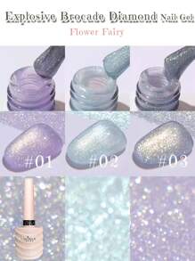 MISS SHAKA MISS SHAKA Japanese Summer Gel Nail Polish Beauty Honey Blue Purple Pink Nail Series 2024 New Style Jelly Color Fairy Pearlescent Hot Popular Glitter 3 Colors Kit Bursting Diamond Nail Polish Needs To Be Used With The Nail UV Light To Dry And Require Base & Top Coat Sealing Layer.