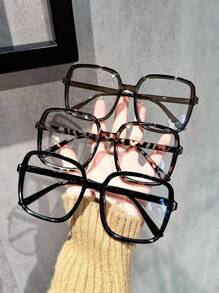 1 pièce/3 pièces Lunettes claires de style classe, esthétique, moderne et simple pour femmes. Style technologique et décontracté pour le bureau, la lecture et la vie quotidienne. Accessoires de lunettes pour femmes.