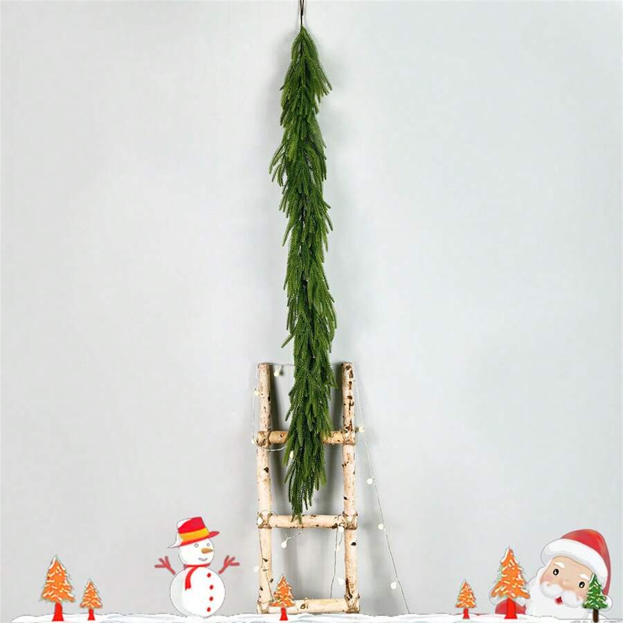 1pc Artificial Norfolk Pine Wreath, 180cm Long Norfolk Pine Garland