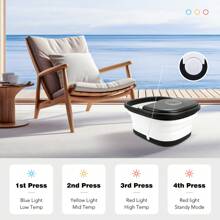 Collapsible Electric Heated Foot Spa With 16 Massage Rollers & Bubbles, Home Use Pedicure Foot Soaker Tub With Remote Control - 黑色 - 查看 5