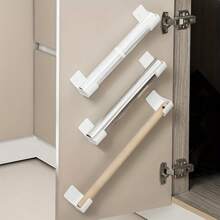 4pcs No-Drill Kitchen Organizer Set - Multi-Functional Storage Racks For Cling Film, Garbage Bags & More - Perfect For Cabinets, Refrigerators & Umbrellas