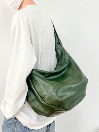 Retro Shoulder Bag, Large Capacity Casual Crossbody Bag With Non-Adjustable Strap, Leather Messenger Bag For Men, New Personalized Shoulder Bag For Commute, Travel, School & Campus Vintage Travel Essentials Holiday Essentials New Life Items For Students Men Essentials Fashion Men's Bags Graduation Bag For School College School Bag Back To School Supplies Shopping Bag