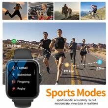 Smartwatch, Multi-Functional Sports Smartwatch, Wireless Calls/Wireless Music, SMS Reminder, Sedentary Reminder And Customizable Dial Wallpaper And Multiple Sports Modes. Compatible With Android And IOS Phones.Unisex