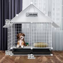 Pomeranian Teddy Small Dog Fence, Indoor Home Pet Anti-Escape Iron Wire Fence, Corgi Blue Iron Dog Cage