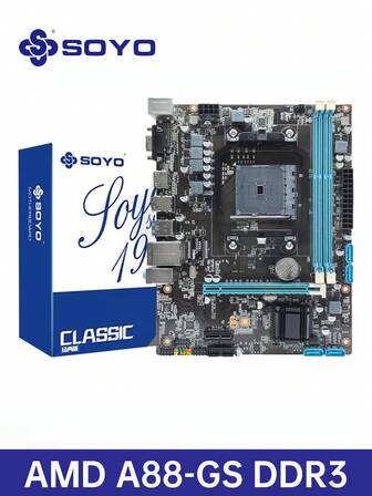 SOYO New AMD A88 Computer Desktop M-ATX Motherboard Socket FM2 PCI Express 16X Supports FM2/FM2+ Gaming PC Motherboard A88M