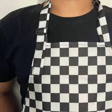 1 pièce Tablier ajustable pour adulte, tablier de chef rayé pour restaurant, camping extérieur, pique-nique, utilisation en cuisine (les motifs imprimés peuvent varier, style de boucle aléatoire), cuisine, salle de bain, maison, fournisseurs de produits ménagers