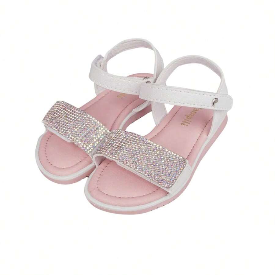 Pampili Slim Bombom Strass White Children's Sandal - trắng - Xem 1