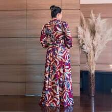 Long Dress With Sleeves Elegant Evangelical Fashion Discreet Well-Behaved - Đỏ - Xem 5