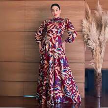 Long Dress With Sleeves Elegant Evangelical Fashion Discreet Well-Behaved - Đỏ - Xem 2