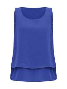FASHION MIX PREMIUM Tank Top Plain Fabric Elegant Two Layers Tailoring - Màu xanh lam - Xem 10