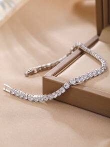 1 chiếc vòng tay có thể điều chỉnh bằng đồng mạ vàng 14k đính đá Zirconia thời trang & tinh tế dành cho nữ - Nhiều màu - Xem 19