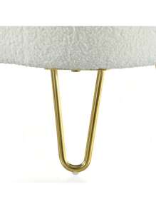 Oval Storage Bench For Living Room Bedroom End Of Bed, Upholstered Storage Ottoman Entryway Bench With Metal Legs,Cream,FurniHub Back To School Dormitory Storage