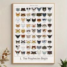 1pc/Set Funny Warrior Cats Masks Posters And Prints,Animal Masks, Felt Animal Masks Wall Canvas Painting Decoration Enthusiast,No Frame Include - Multicolor - View 1