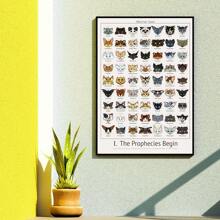 1pc/Set Funny Warrior Cats Masks Posters And Prints,Animal Masks, Felt Animal Masks Wall Canvas Painting Decoration Enthusiast,No Frame Include - Multicolor - View 7