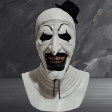 恐怖小丑面具，万圣节帽子戏法小丑头饰，化妆舞会装扮小丑，破碎灵魂带帽子小丑电影角色，破碎灵魂小丑 COS 道具 - B - 查看 2