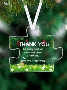 1 件，感谢你成为我生命中如此重要的一部分，拼图饰品，友谊饰品，亚克力饰品，送给好朋友的圣诞饰品，圣诞树挂饰，圣诞节家居节日装饰品，送给朋友家人的礼物 - 無色 - 查看 6