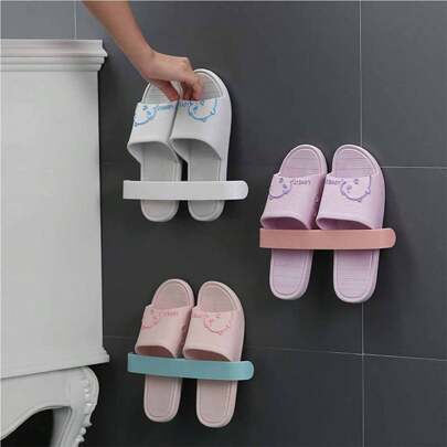 Wall Mounted Shoe Rack, Bathroom Hanging Slipper Holder, No Drilling Needed Storage Organizer, Toilet Towel Shelf Rack, Draining Shoe Rack