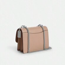Coach Mini Claire Crossbody Bag, Women's Small Square Bag, Chain Bag, Shoulder Bag, Women's Gift - Sand and Pink - View 6